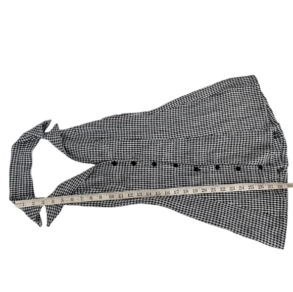 Vanessa Mooney Valentina Mini Dress Halter Black White Check Plaid Mini Dress XS - Picture 4 of 7